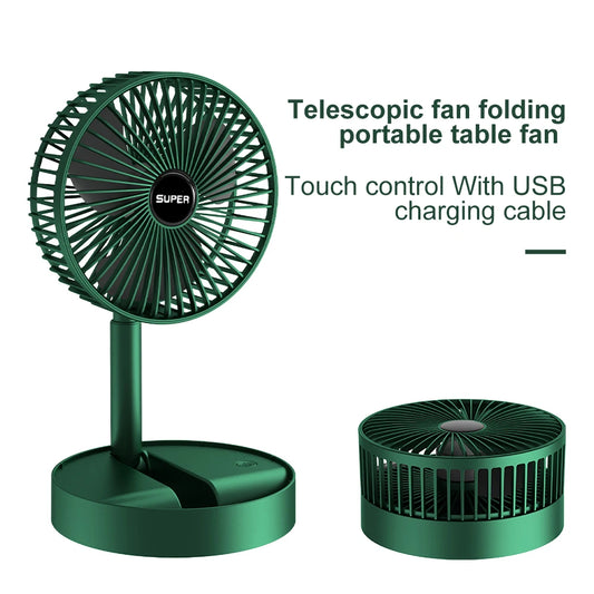 Portable Rechargeable Table Fan | 3 Speeds Adjustable Height