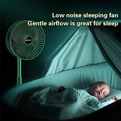 Portable Rechargeable Table Fan  | 3 Speeds Adjustable Height