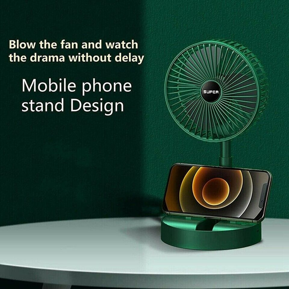 Portable Rechargeable Table Fan  | 3 Speeds Adjustable Height