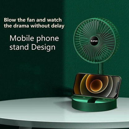 Portable Rechargeable Table Fan  | 3 Speeds Adjustable Height