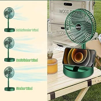 Portable Rechargeable Table Fan  | 3 Speeds Adjustable Height