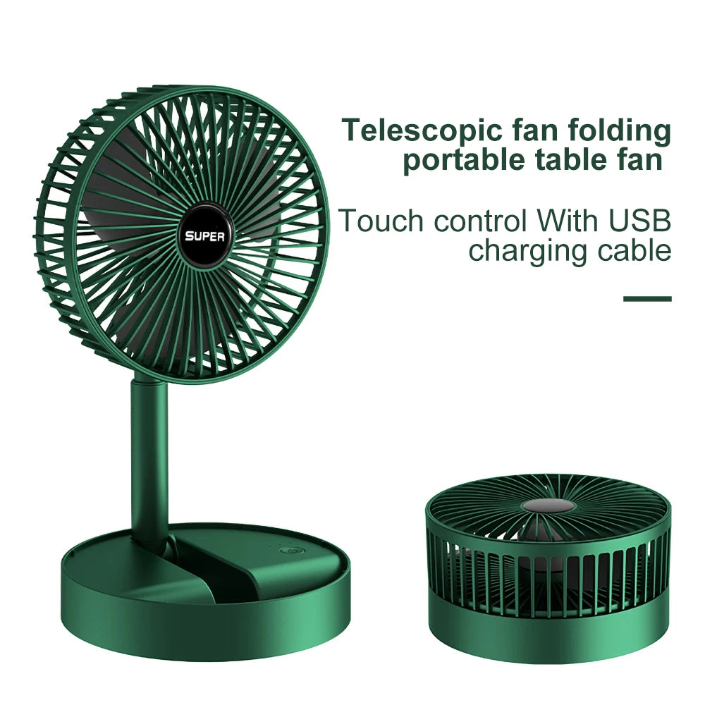 Portable Rechargeable Table Fan  | 3 Speeds Adjustable Height