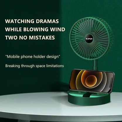 Portable Rechargeable Table Fan  | 3 Speeds Adjustable Height